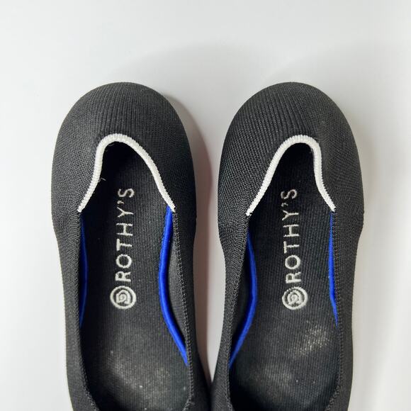 Rothys The Point Solid Pointed Toe Flat Shoes Womens 11.5 Black - Picture 5 of 7